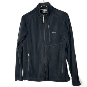 Sherpa Adventure Gear Black Fleece Full Zip Up Jacket Men’s Small Outdoor